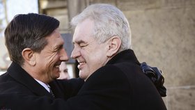 Miloš Zeman a jeho slovinský protějšek Borut Pahor