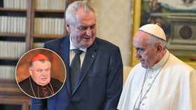 Prezident Zeman chválil u papeže kardinála Duku.