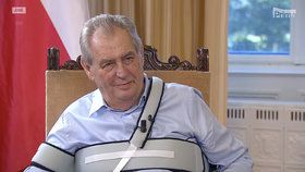 Prezident Miloš Zeman v nedělní Partii Terezie Tománkové FTV Prima (4. 10. 2020)