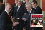 Prezident Miloš Zeman (vpravo) a ministr školství Robert Plaga (za ANO) chtějí omezit inkluzi