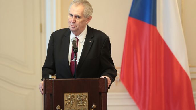 Prezident Miloš Zeman na Hradě (leden 2018)