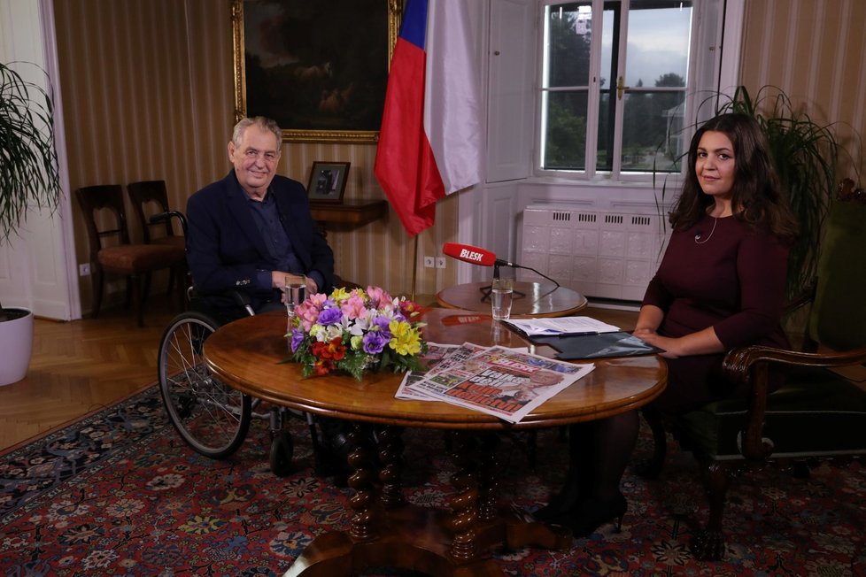 Miloš Zeman v pořadu Blesku S prezidentem v Lánech