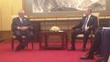 Prezident Miloš Zeman na setkání s Vladimirem Putinem