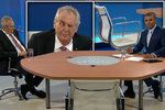 Prezident Miloš Zeman na TV Nova v rozhovoru s Reyem Korantengem