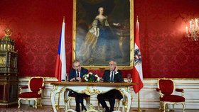 Prezident Zeman na státní návštěvě Rakouska s prezidentem Alexanderem Van der Bellenem (3. 4. 2019)