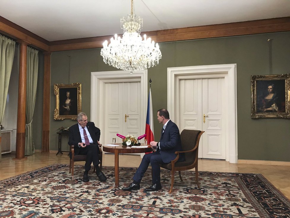 Prezident Miloš Zeman v Týdnu Jaromíra Soukupa (10. 1. 2019)