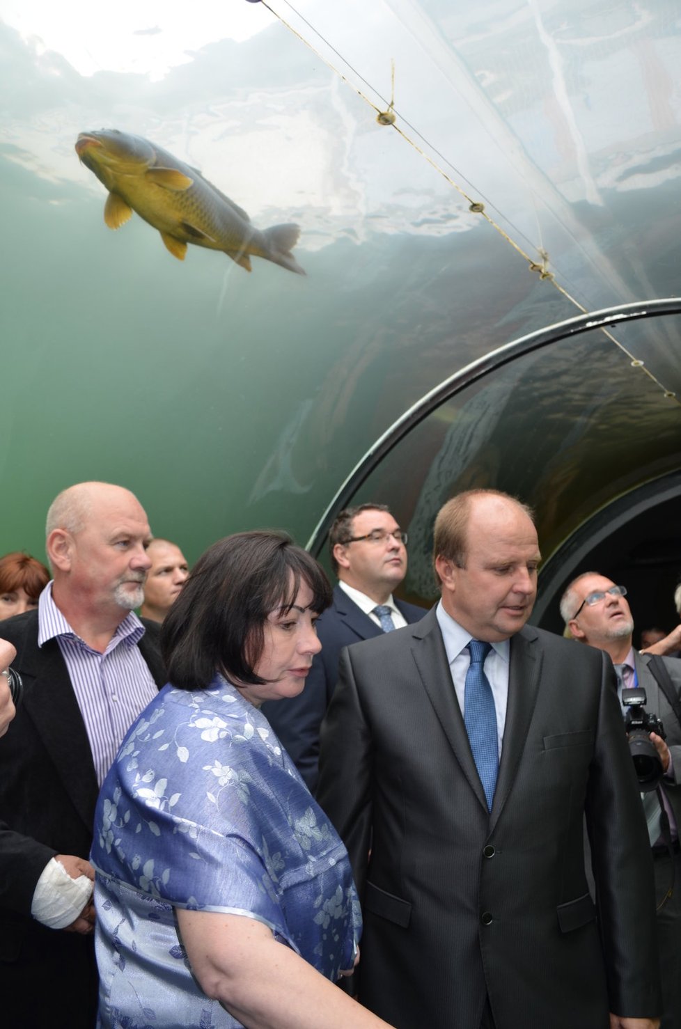 Ivana Zemanová se podívala v Modré i do jediného podvodního tunelu ve střední Evropě, kde lze sledovat sladkovodní ryby přímo v rybníku