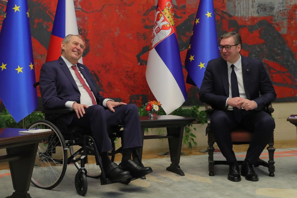 Miloš Zeman na návštěvě Srbska (30. 1. 2023)