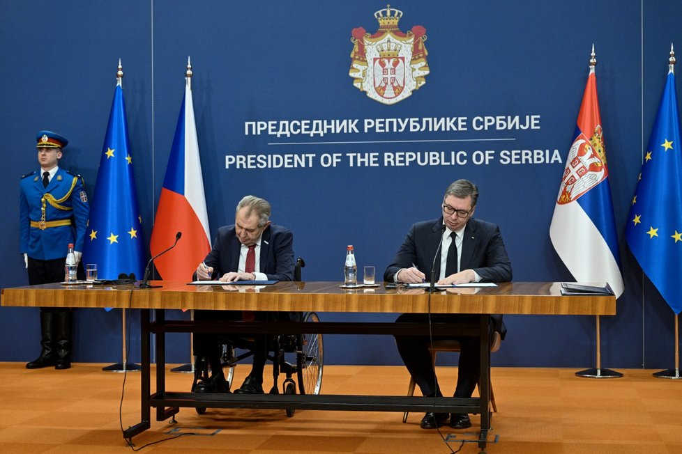 Miloš Zeman na návštěvě Srbska (30. 1. 2023)