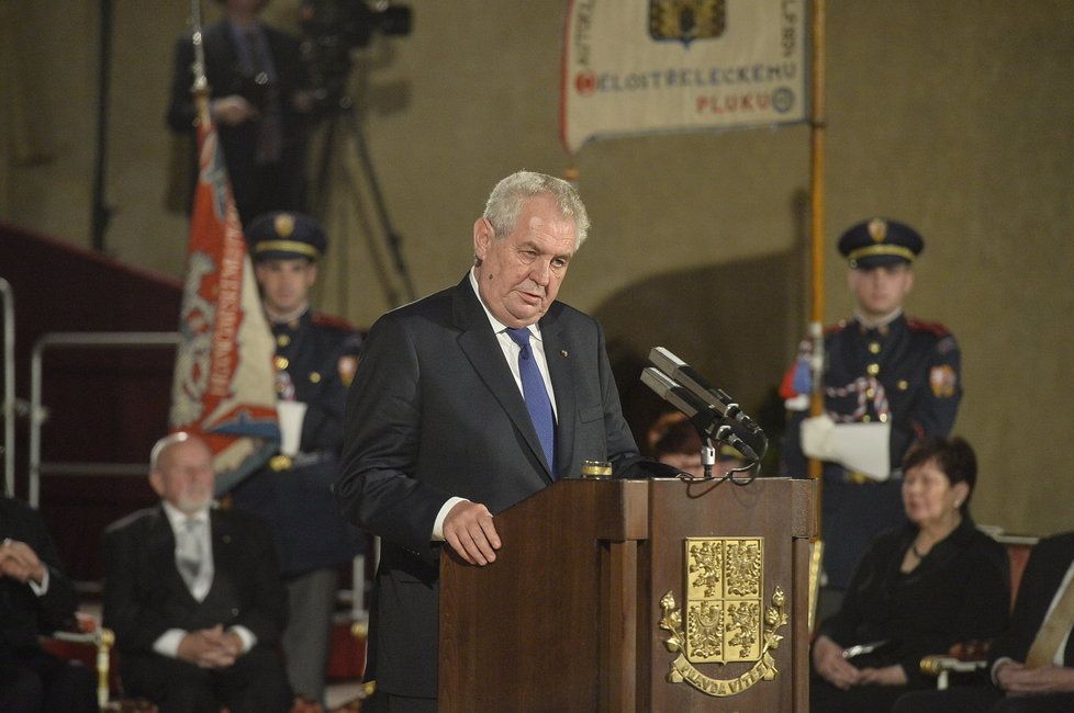 Prezident Miloš Zeman při loňském projevu na 28. října