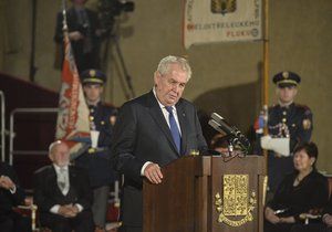 Prezident Miloš Zeman při projevu na 28. října