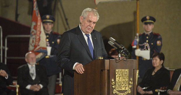 Prezident Miloš Zeman při projevu na 28. října