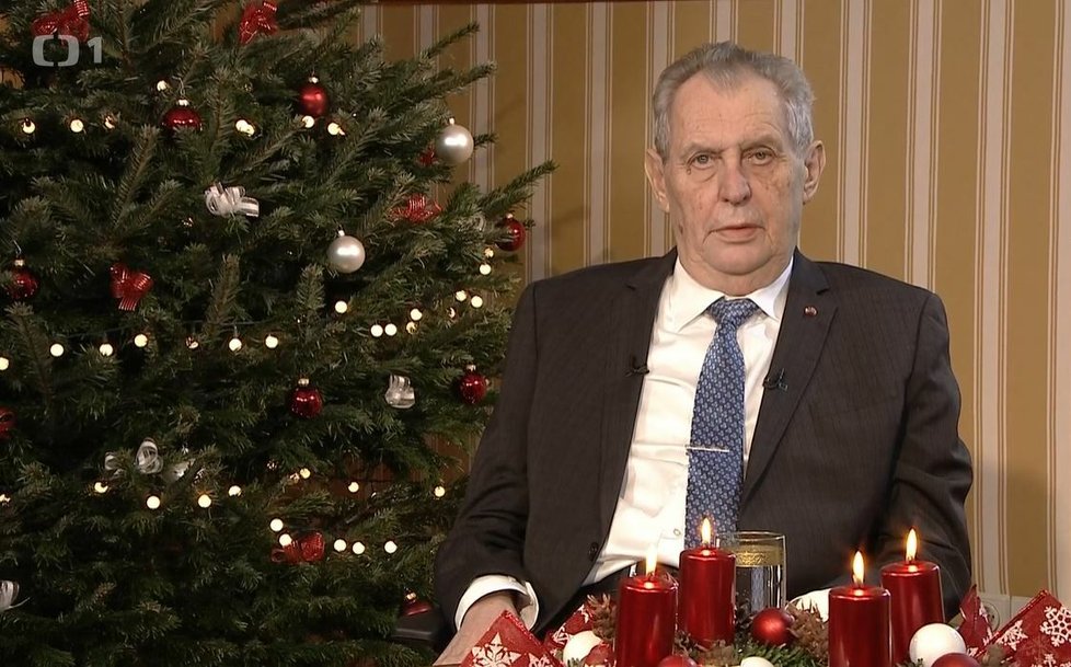 Vánoční poselství Miloše Zemana v roce 2021.
