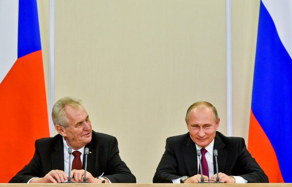 Ruský prezident Vladimir Putin a Miloš Zeman