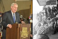 Zeman byl na Národní třídě s přítelkyní. Od esenbáků prý nedostal ani ránu