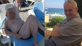 Prezident Zeman na Rhodosu: Pohodička na pláži. Ovčáček vše dokumentoval