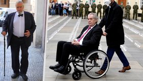 Karel Schwarzenberg (TOP 09, vlevo) se na vozík chystá. Miloš Zeman už na něm jezdí