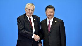 Si Ťin-pching s českým prezidentem Milošem Zemanem