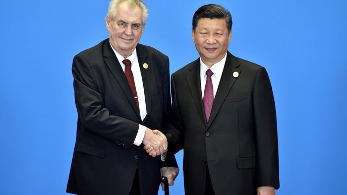 Si Ťin-pching s českým prezidentem Milošem Zemanem.