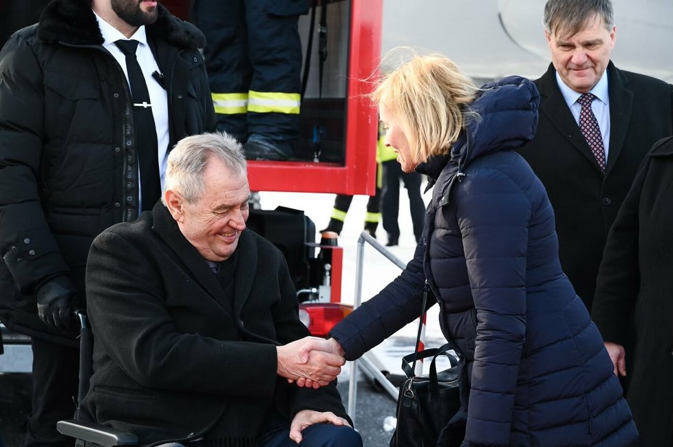 Prezident Miloš Zeman dorazil na poslední návštěvu Slovenska (6.2.2023)