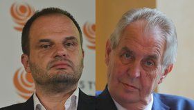 Kandidát ČSSD na ministra kultury Michal Šmarda (vlevo) u Miloše Zemana neuspěl