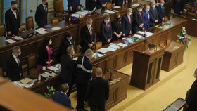Prezident Miloš Zeman ve Sněmovně při schvalování rozpočtu (11. 11. 2020)