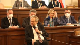 Miloš Zeman během jednání Sněmovny