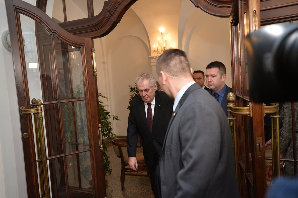 Prezident Miloš Zeman přijel na jednání Sněmovny.