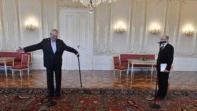 Prezident Miloš Zeman a premiér Bohuslav Sobotka na Hradě