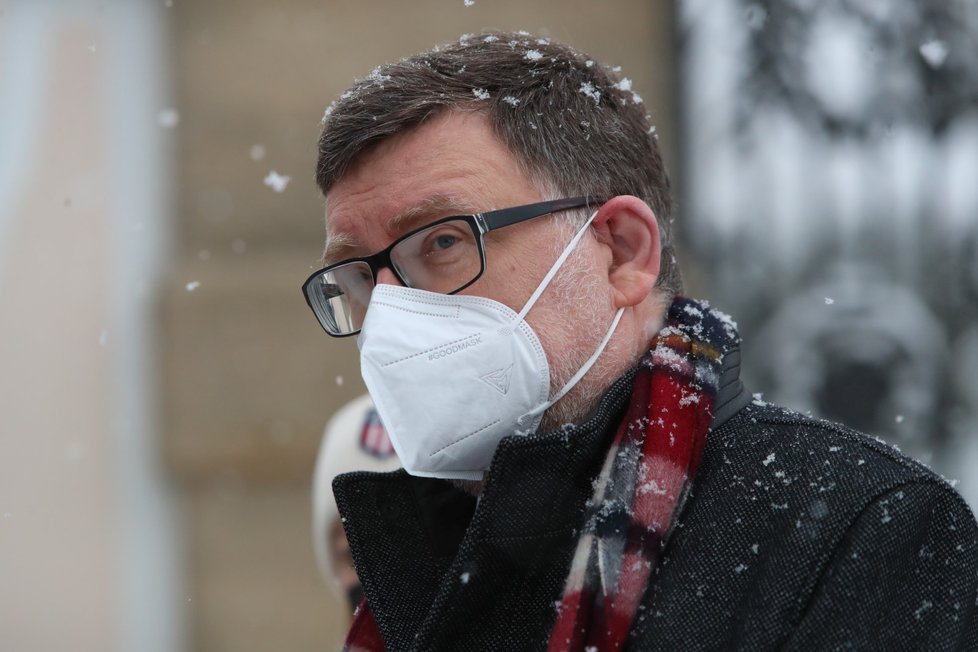 Zbyněk Stanjura (ODS) na tiskovce po jednání s prezidentem Milošem Zemanem (9.12.2021)