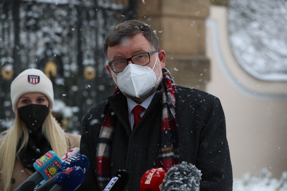 Zbyněk Stanjura (ODS) na tiskovce po jednání s prezidentem Milošem Zemanem (9.12.2021)