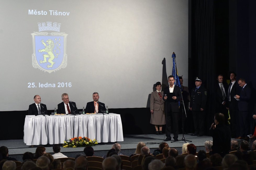 Miloš Zeman při setkání s občany Tišnova