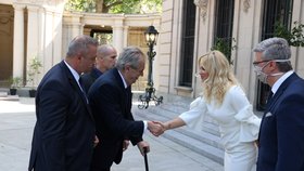 Oslavy 244. výročí Dne nezávislosti USA: Miloš Zeman, Monika Babišová a Karel Havlíček (30. 6. 2020)