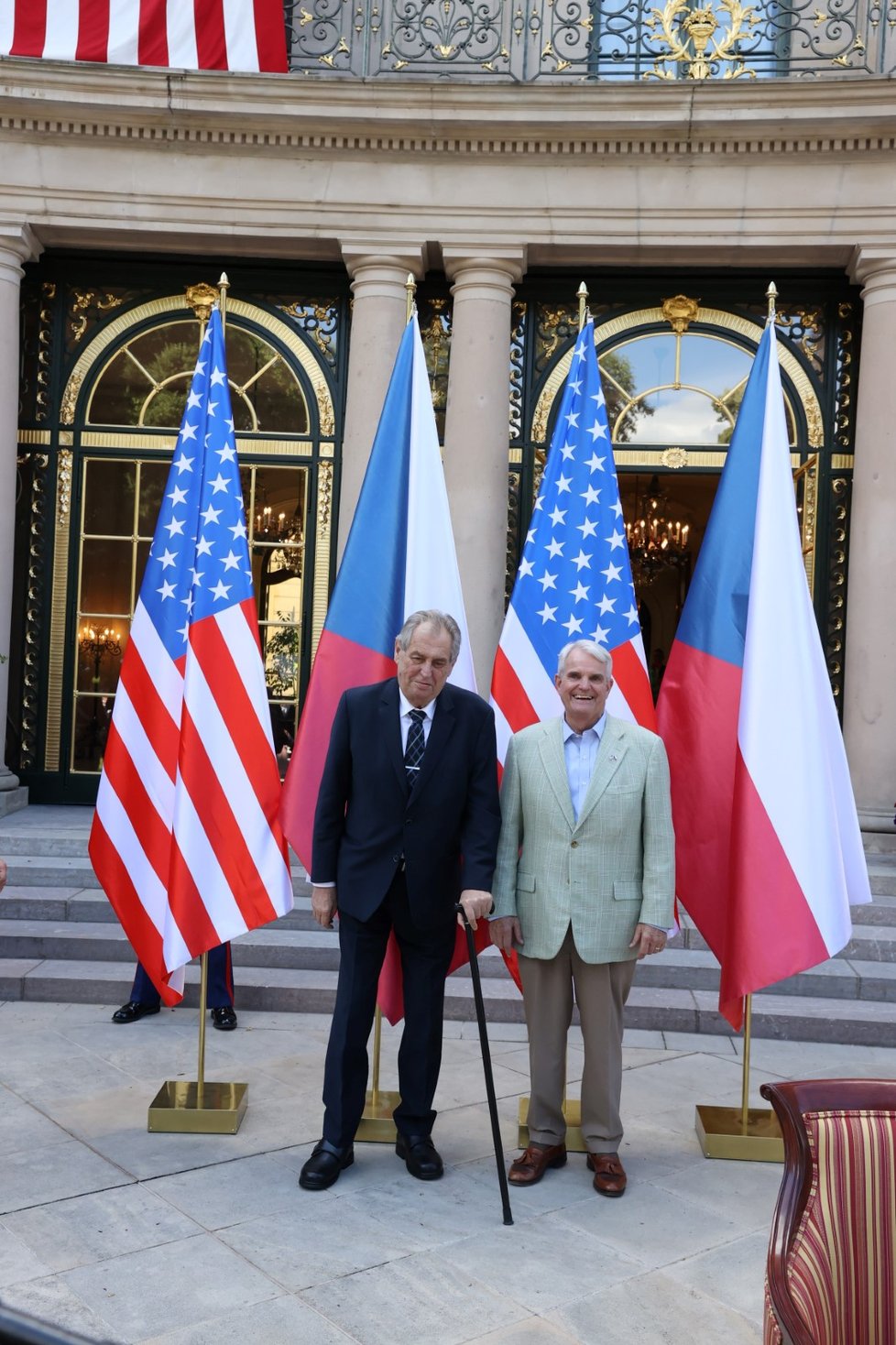 Oslavy 244. výročí Dne nezávislosti USA: Miloš Zeman a Stephen B. King (30. 6. 2020)