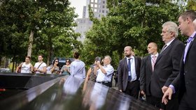 Prezident Miloš Zeman v New Yorku uctil památku obětí teroristického útoku na Spojené státy z 11. září.