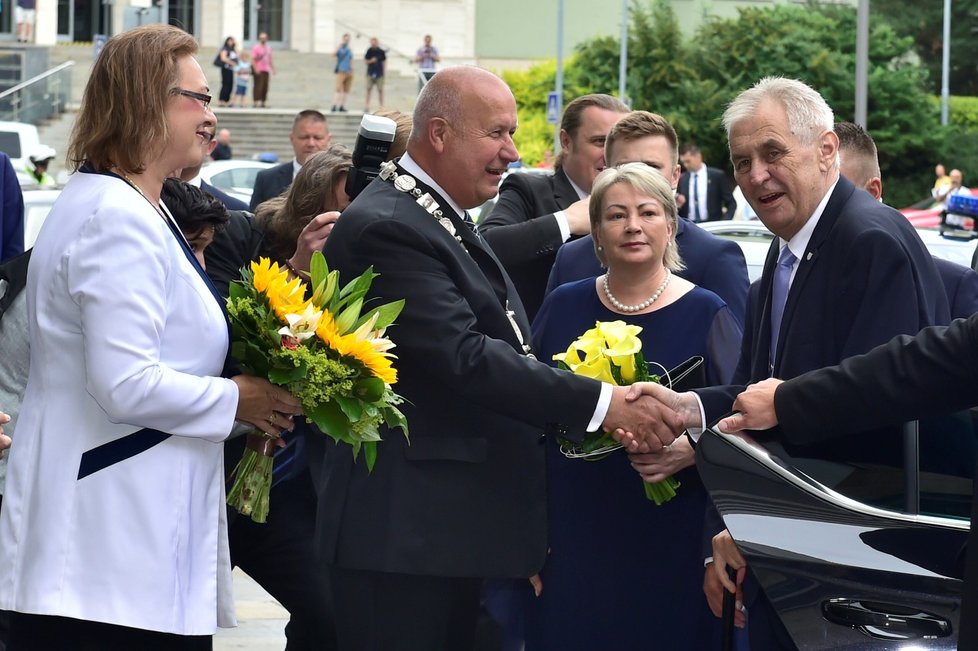 Prezident Miloš Zeman na návštěvě Ústeckého kraje (19. 6. 2018)