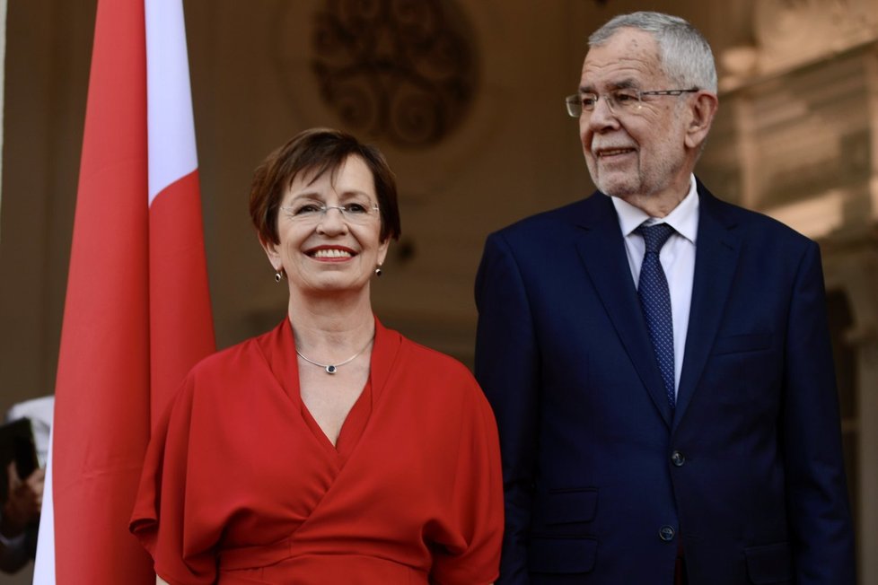 Rakouský prezident Alexandr van der Bellen při návštěvě prezidenta Zemana a první dámy Zemanové v Rakousku