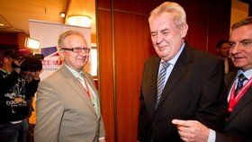 Prezident Miloš Zeman a předseda zemanovců Jan Veleba