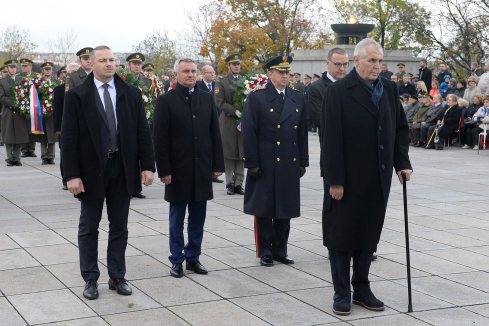 Prezident Zeman při oslavách 28. října na Vítkově