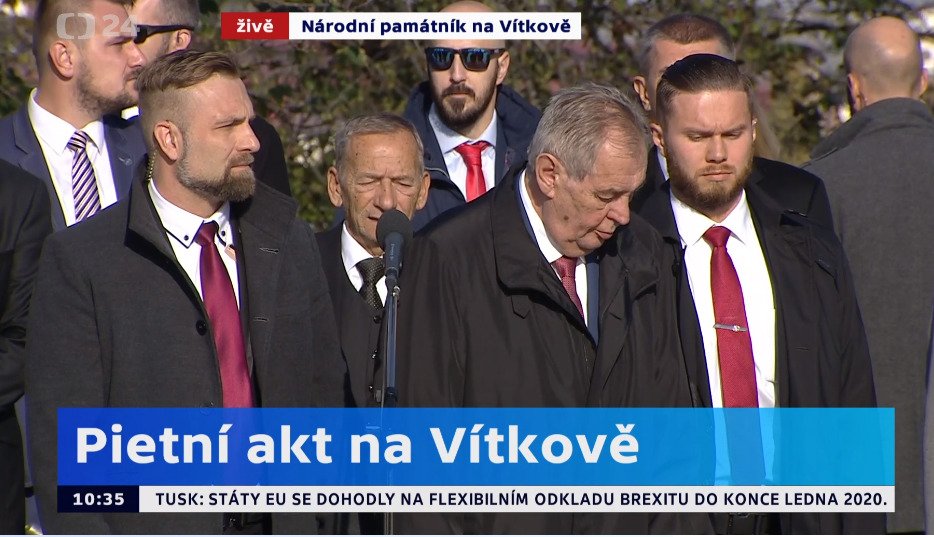 Miloš Zeman na Vítkově (28.10.2019)