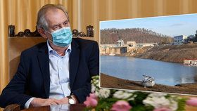 Prezident Miloš Zeman míní, že je zapotřebí budovat přehrady.