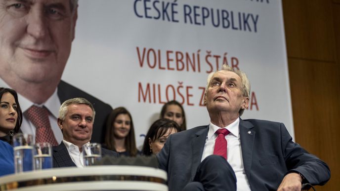volební štáb Miloše Zeman v pražském Top Hotelu