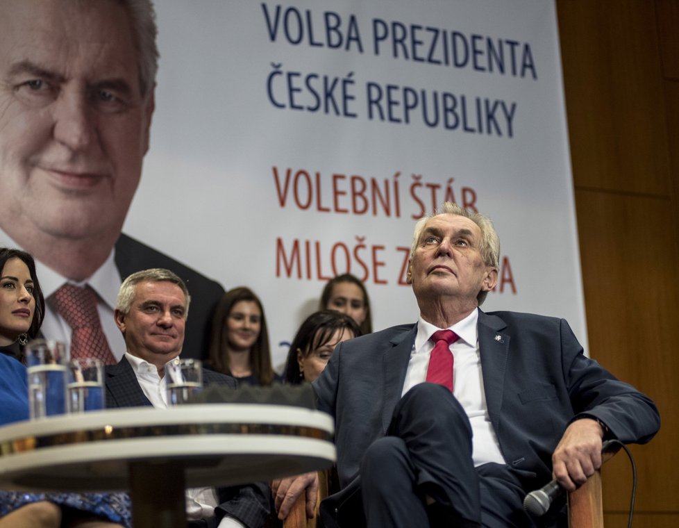 volební štáb Miloše Zeman v pražském Top Hotelu