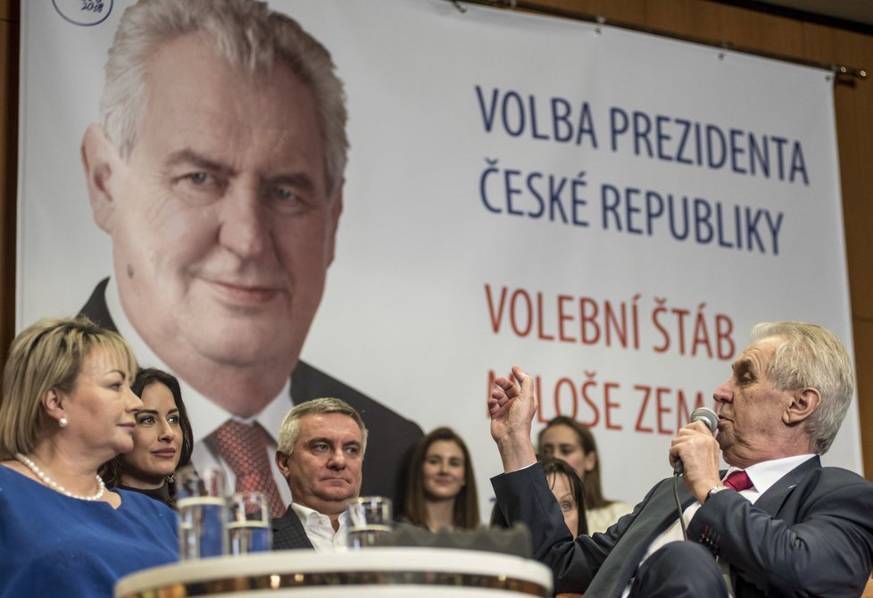 volební štáb Miloše Zeman v pražském Top Hotelu