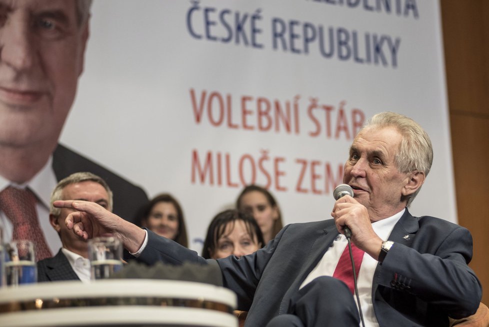 volební štáb Miloše Zeman v pražském Top Hotelu