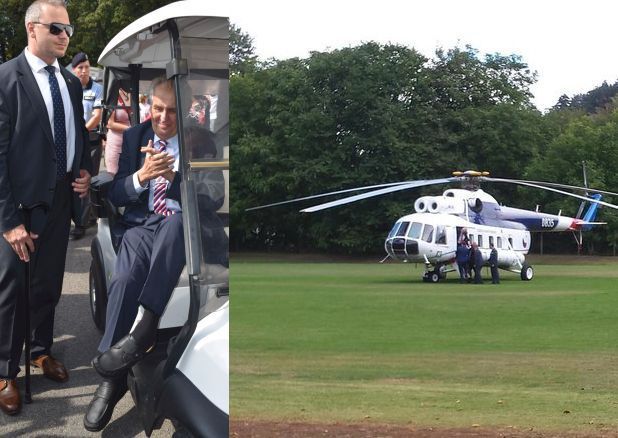 Prezident Miloš Zeman dorazí do Českých Budějovic na výstavu Země živitelka vrtulníkem