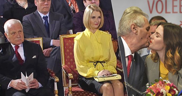 Kateřina Zemanová na první inauguraci svého otce Miloše a ve štábu po jeho druhém zvolení prezidentem