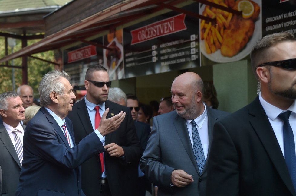 Prezident Miloš Zeman ani letos nechyběl na zahájení agroveletrhu Země živitelka (23. 8. 2018)