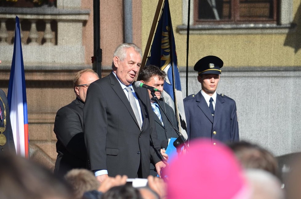 Prezident Miloš Zeman při projevu