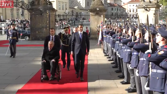 Prezident Miloš Zeman přivítal na Pražském hradě emíra z Kataru (5.10.2022)